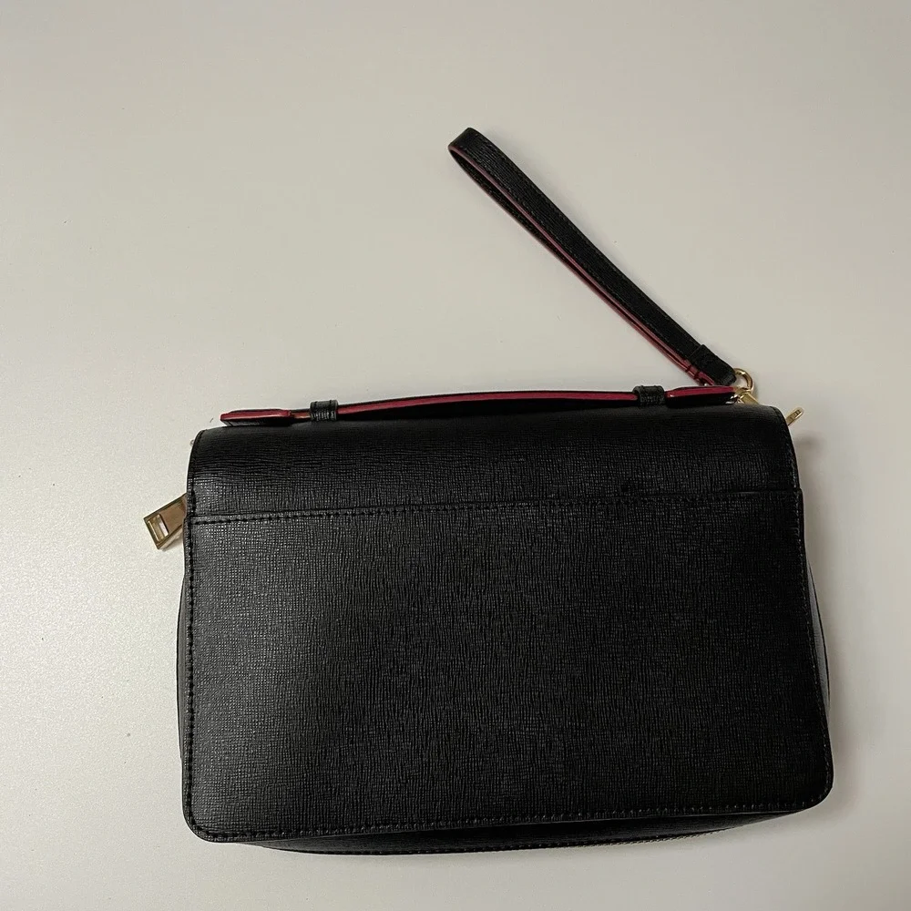 SKITS Providence‎ Clever Saffiano Leather Bag Black Crossbody Tech Bag READ B25